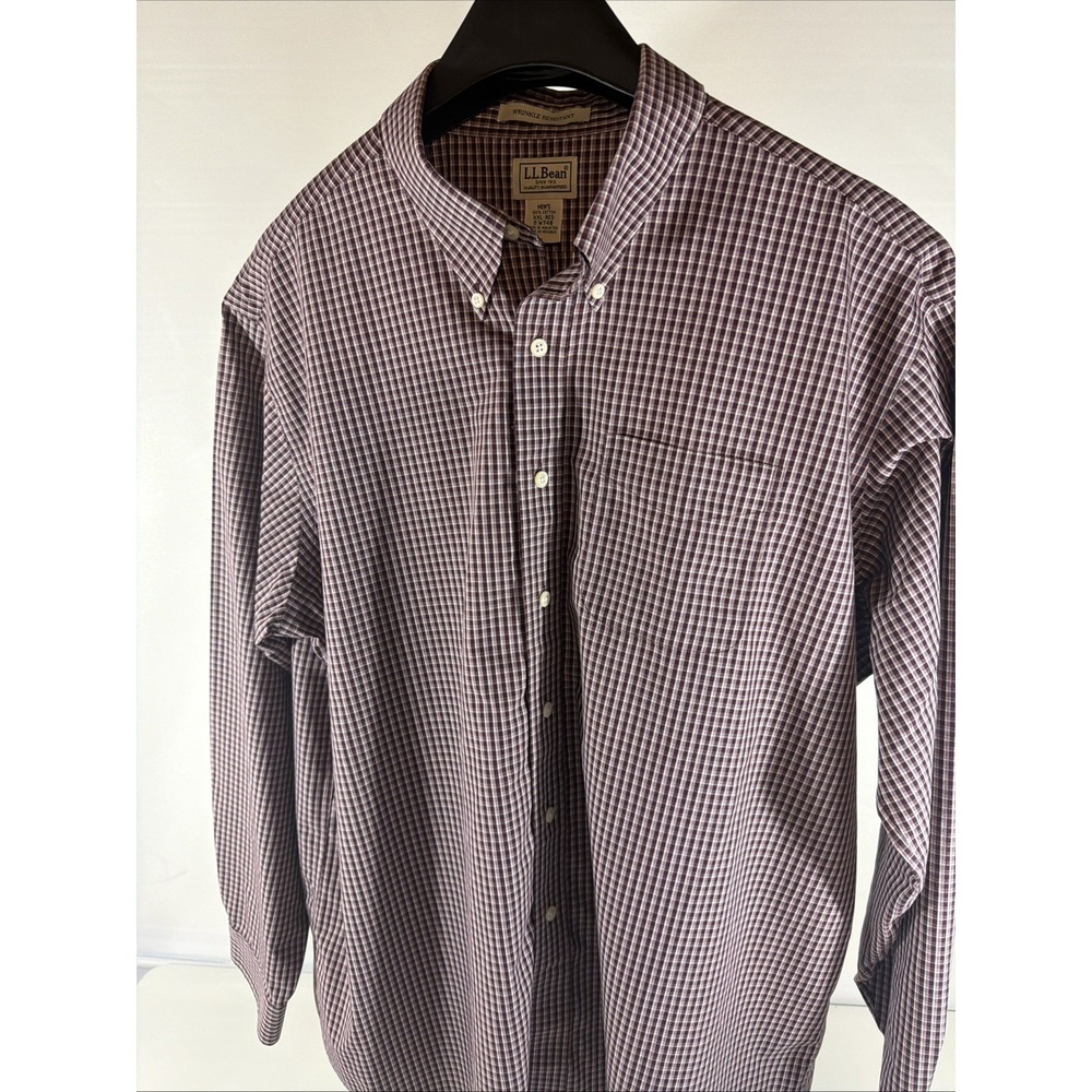 L.L. Bean Plaid XXL-Reg Long Sleeve Button Down Shirt 0 WT48